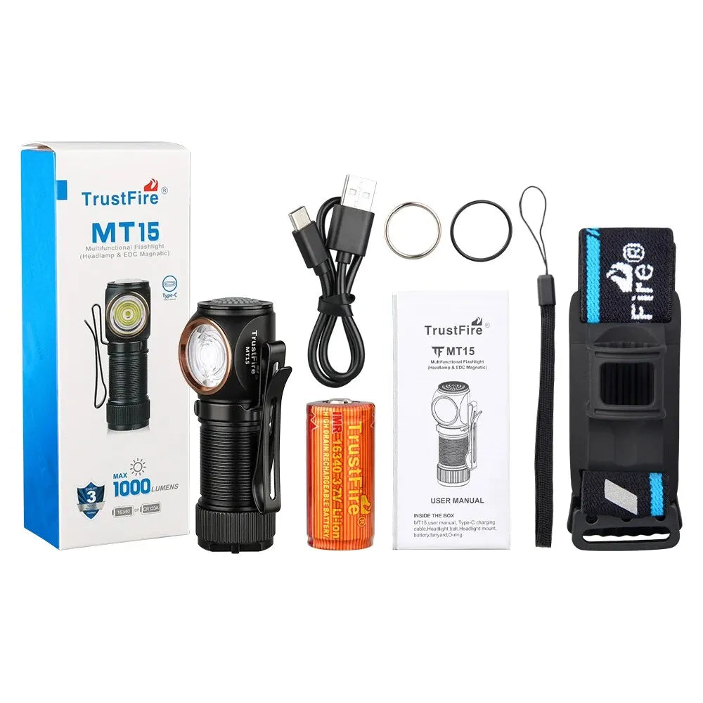 lampe frontale led rechargeable usb 180 degres angle fixe noir turquoise