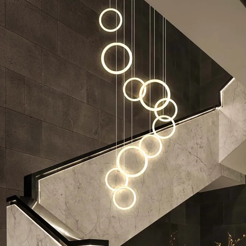 suspension lumineuse moderne acier inoxydable blanc 10 lumières 110v 240v