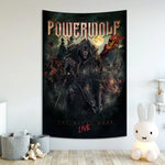 tapisserie graphique powerwolf rouge jaune bleu noir bohème hippie décoration intérieure chambre