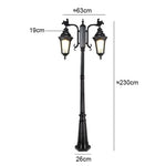 lampe rue extérieure led verre opalin classique ornements métalliques deux lampes ip65 flux lumineux
