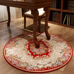 tapis rond décoratif classique motif floral broderie intérieur salon maison doux antidérapant