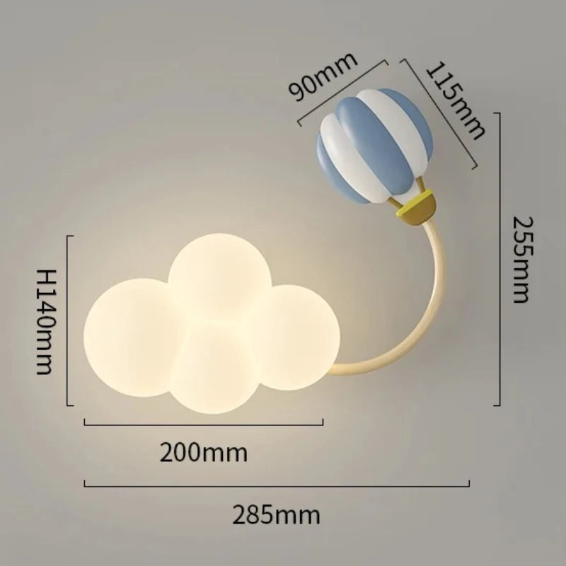 lampe murale moderne nuages avions cerfs volants étoiles arc ciel enfants led multicolore