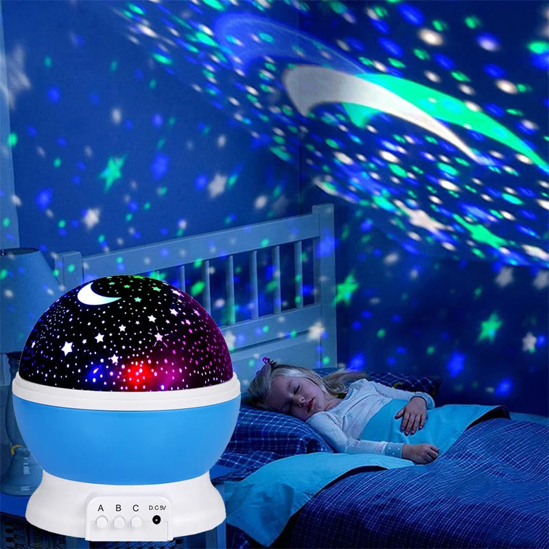 projecteur nuit étoiles lune bleu noir blanc moderne minimaliste led rechargeable interrupteurs alimentation