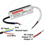 transformateur alimentation led 12v 24v 12w 24w 36w 60w étanche ip68 aluminium