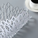 tapis table moderne or argent floral ajouré respectueux environnement silicone élégant set repas fourchette