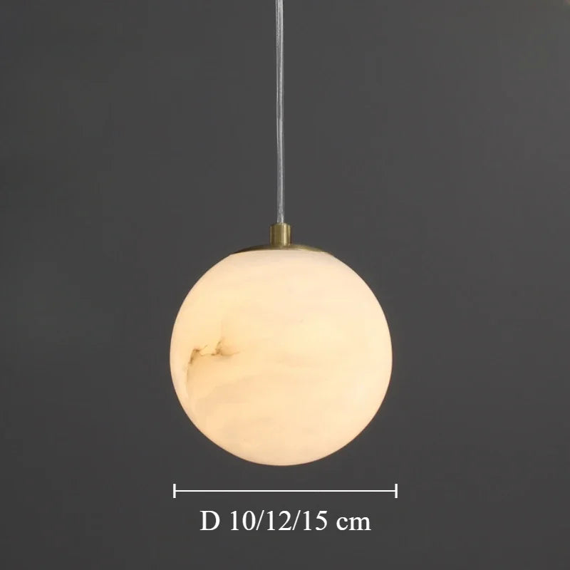 Suspension lumineuse marbre blanc crème veines modernes LED translucide chambre salon