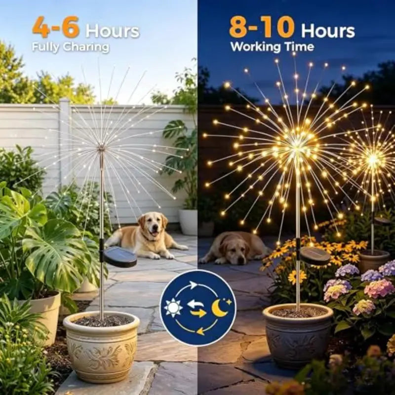 lumière solaire jardin led blanc doré moderne étoile fixée tigeextérieur décoration patio