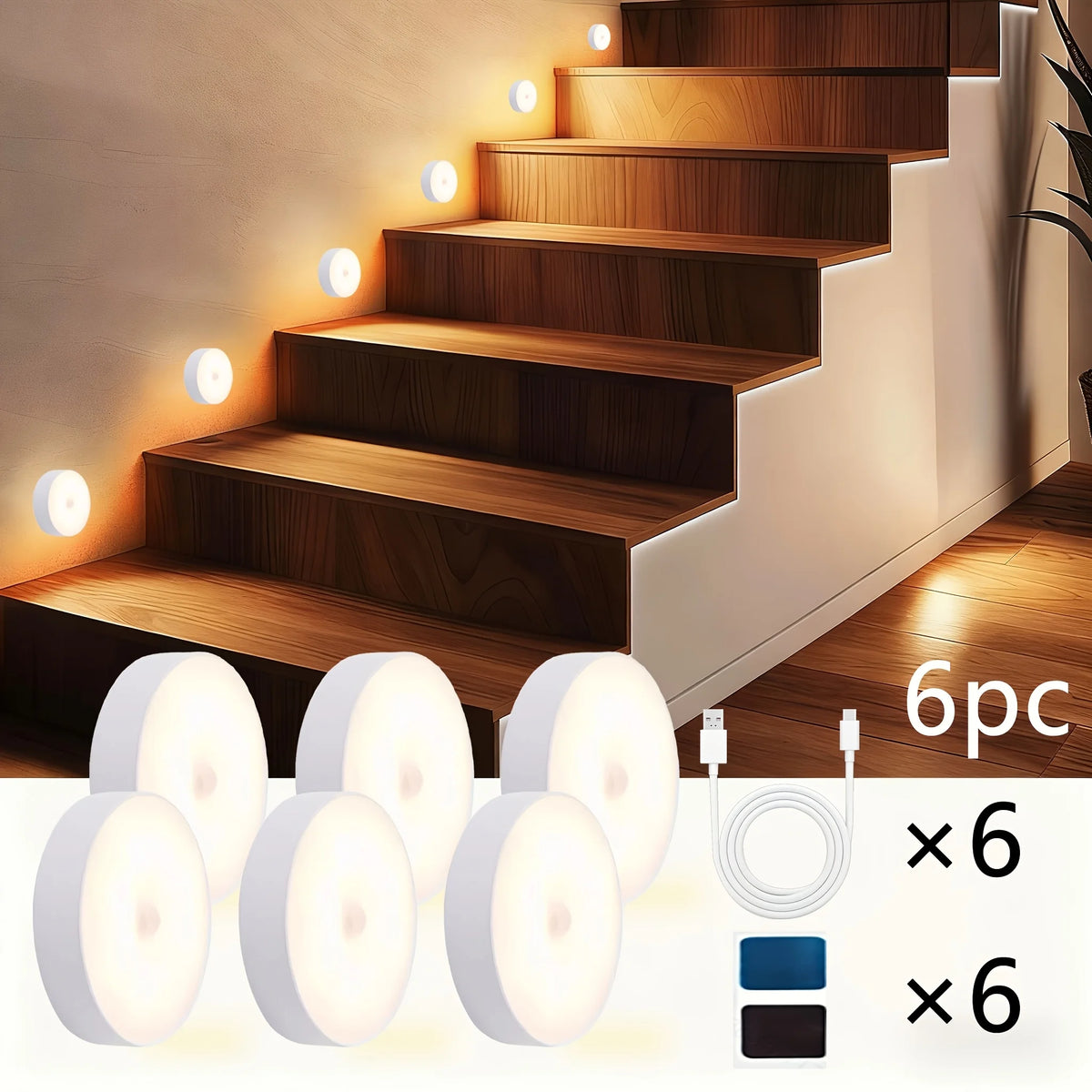 lampe led rechargeable détecteur mouvement led blanc moderne autocollante usb rechargeable