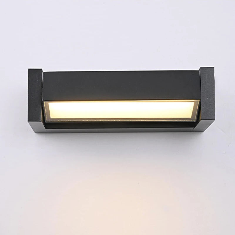 applique murale extérieure led moderne rectangulaire aluminium étanche jardin intérieur blanc noir minimaliste