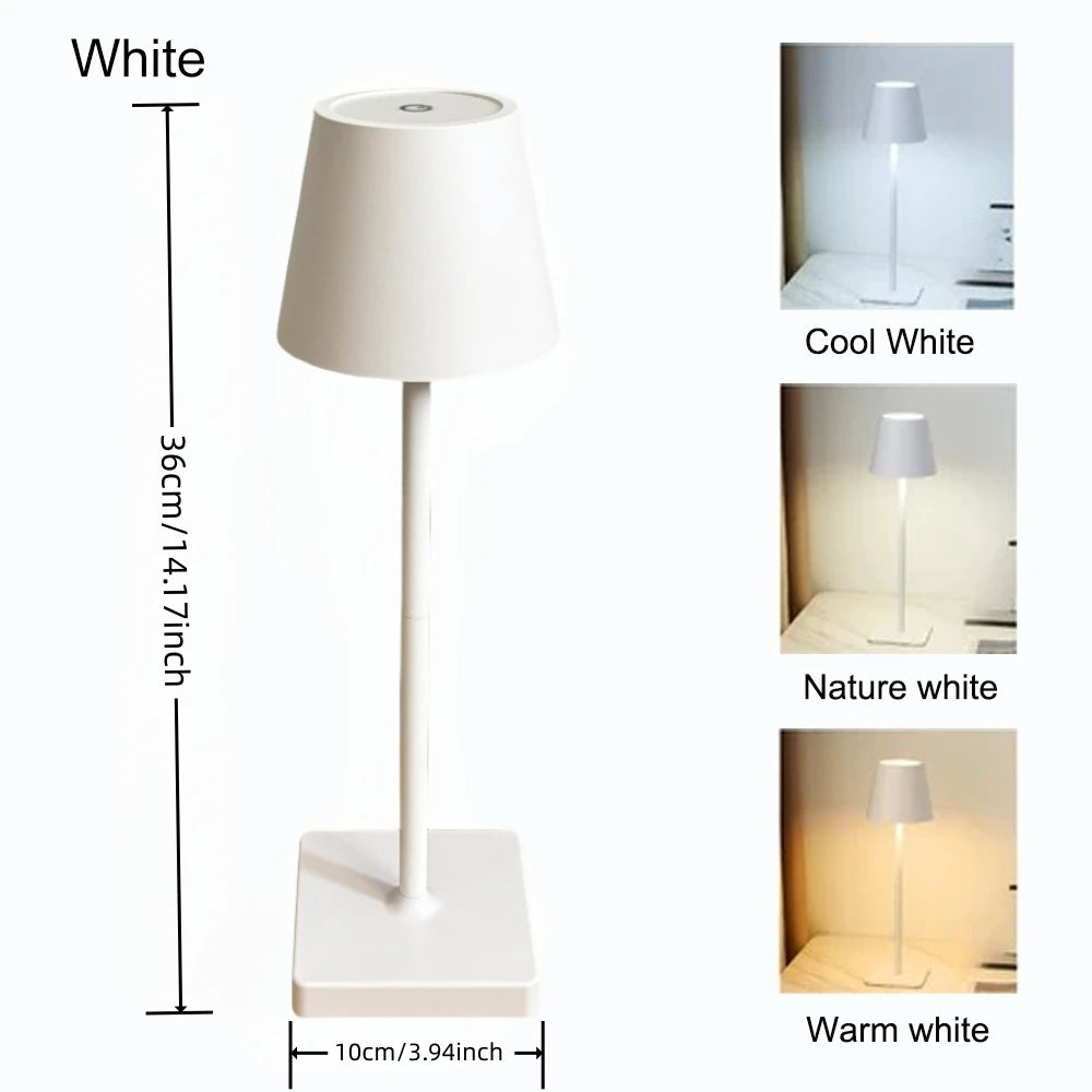 lampe table led rechargeable tactile gris noir doré conique mat moderne base carrée abat