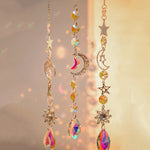 guirlande décorative or transparente étoiles lunes soleils cristal boho vintage romantique