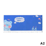rideau porte romain animal kawaii ours panda chiot frange blanche decoration enfantine