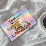 autocollants carte d'identité dessin animé rilakkuma chats motifs floraux multicolore résistants eau protection vinyl