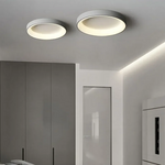 luminaire rond moderne minimaliste blanc gris led sans fil télécommande