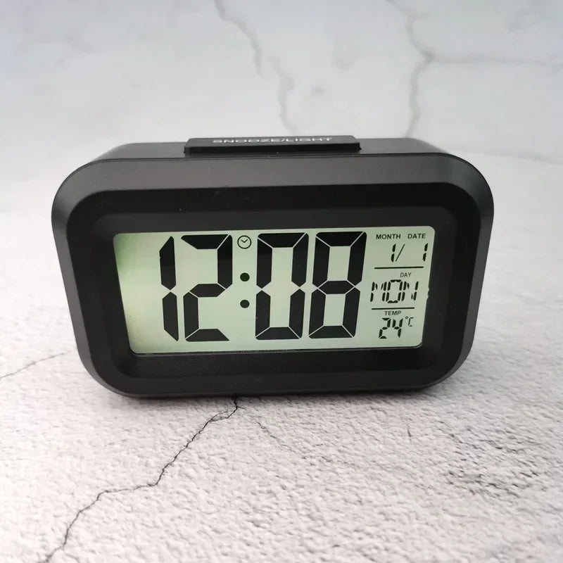 horloge numérique moderne rétroéclairée led quartz blanc noir vert rose bleu lcd