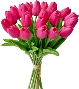 bouquet tulipes artificielles multicolores moderne vase transparent mariage décoration intérieure