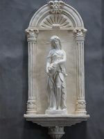 décoration murale extérieure statue classique antique grise sculptée détaillée bar patio