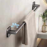 porte serviettes mural gris lisse adhésif moderne salle bain serviettes self contained