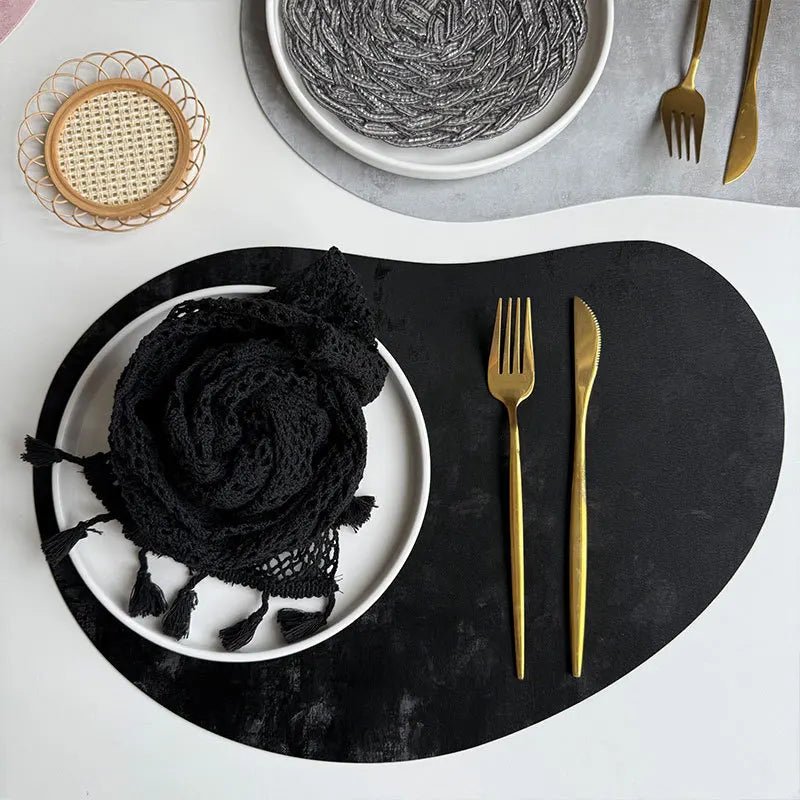 serviettes table velours géométriques moderne élégantes respectueuses environnement vert olive noir gris clair