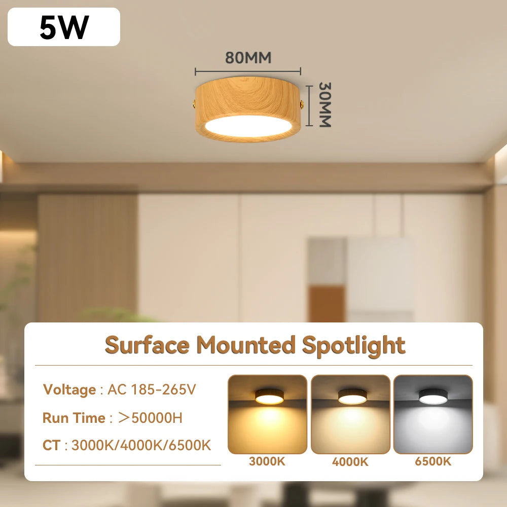 lampe bois naturel led downlight facile éclairage moderne chambre salon