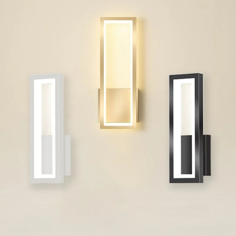 applique murale moderne blanc doré noir rectangulaire ovale sans fil led eyelets chambre salon