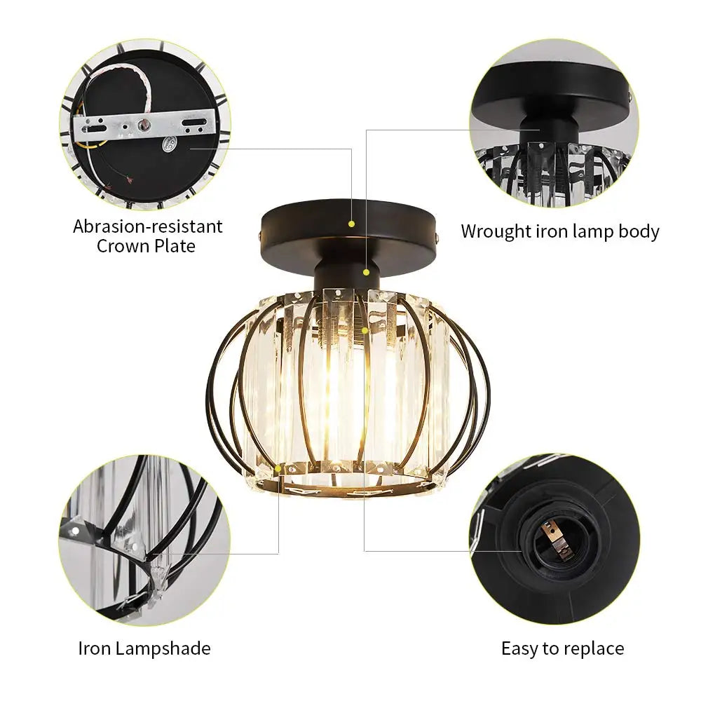 Lampe moderne or noir transparent acrylique éclairage chambre entrée étude