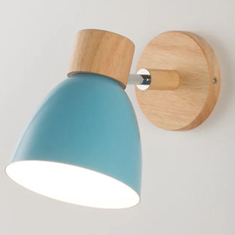 applique murale moderne bois naturel lampe intérieur salon chambre interrupteur câble