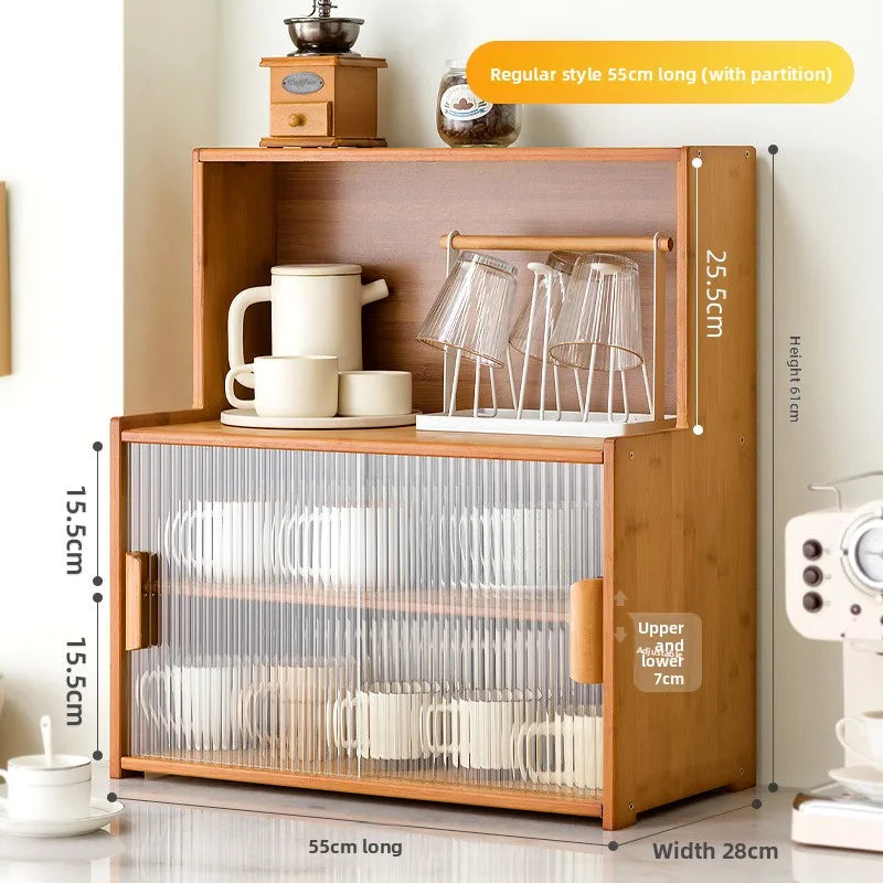 meuble rangement tasses bols bois noir moderne cuisine buffet