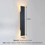 lampe murale moderne noire étanche 18w ip65 led 85265v ip65