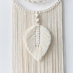 décoration murale attrape rêves bohème crème blanc cassé franges tressage métal argenté ethnique suspension
