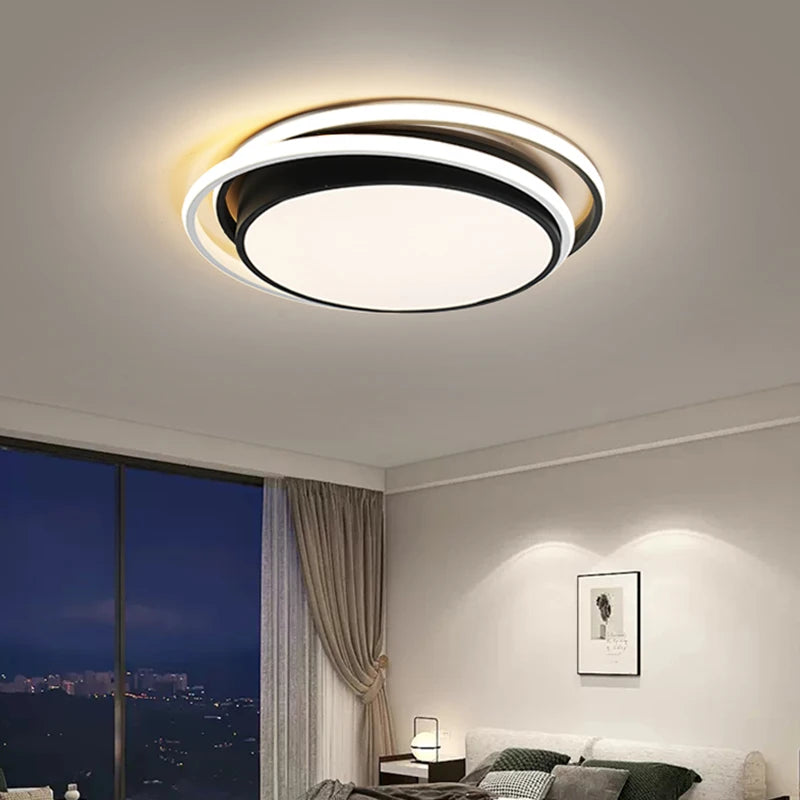 plafonnier led moderne noir blanc doré minimaliste fer salon chambre