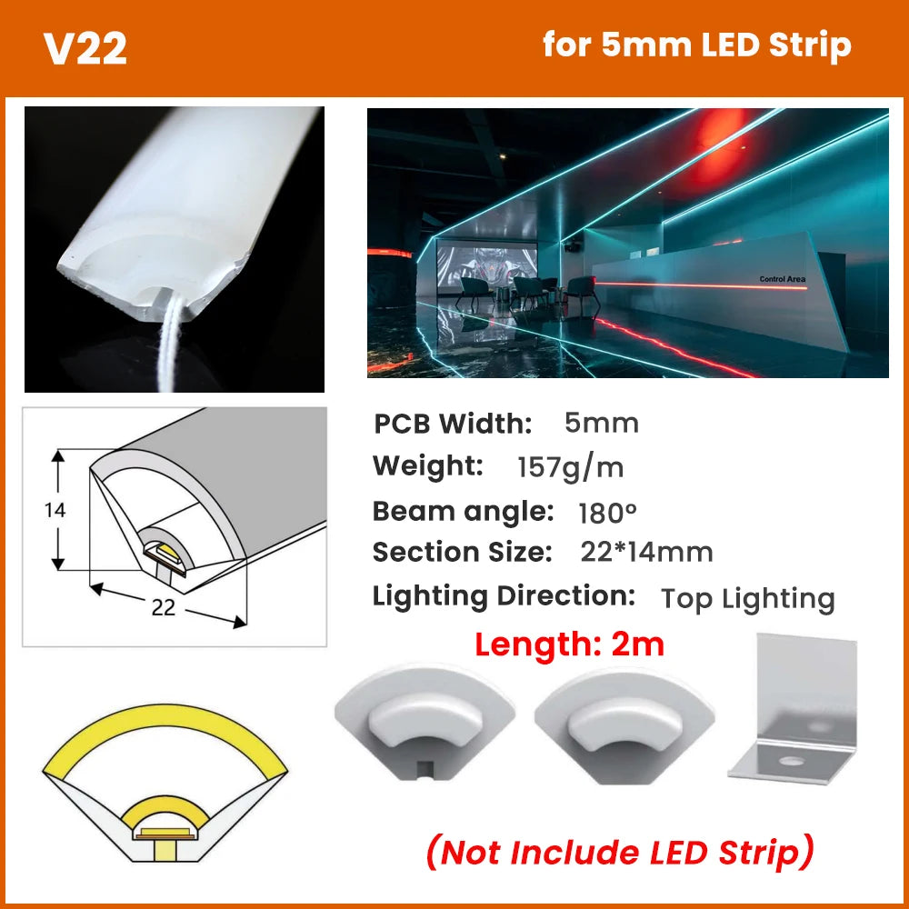 profils lumineux silicone blanc modernes eyelets flexibles led étanches 05m 1m 2m 3m