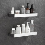 étagères murales salle bain acier inoxydable moderne adhésif bouteilles cosmétiques bouteilles condiments cuillères brosse