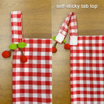 rideaux tablier cuisine rouge blanc carreaux vichy vintage rustique autoadhésifs farmhouse