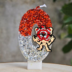 bougies glitter tête lion rouge blanche noire anniversaire décoration fête thème animalier enfants événement