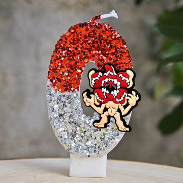 bougies glitter tête lion rouge blanche noire anniversaire décoration fête thème animalier enfants événement