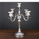 bougeoir cinq branches ornements floraux argent doré bronze classique décoration intérieure porte chandelle SUPPORT