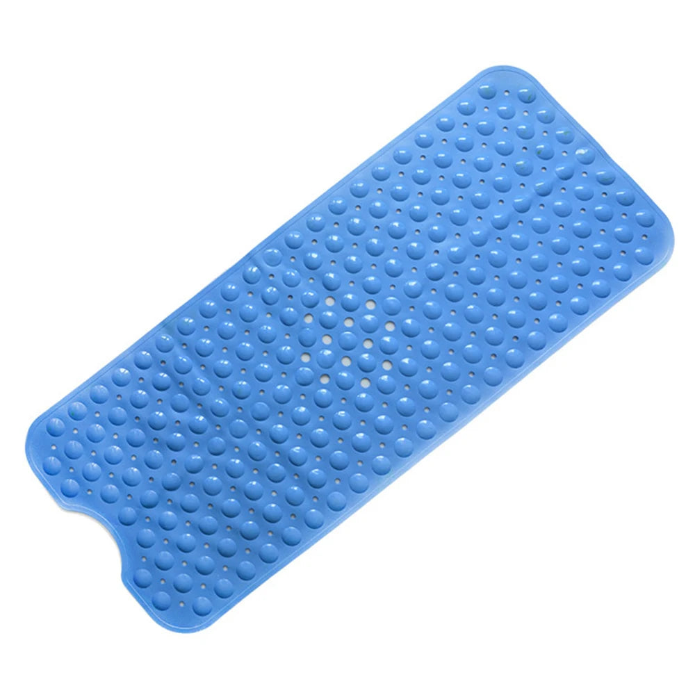tapis bain anti dérapant moderne gris bleu blanc perforé salle bain machine lavable 40x100cm