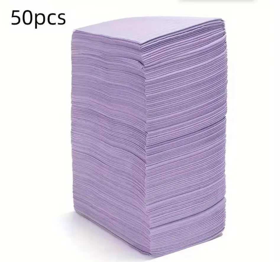 serviettes jetables simples rayures horizontales violet bleu clair noir rose pack 50 pièces