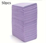 serviettes jetables simples rayures horizontales violet bleu clair noir rose pack 50 pièces