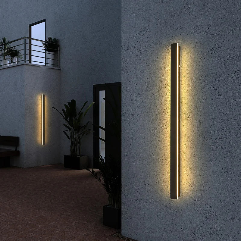 applique murale led extérieure moderne noire rectangulaire étanche jardin porche villa