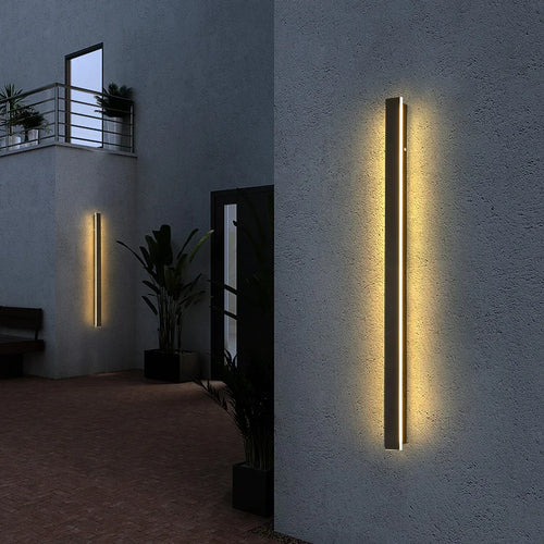 applique murale led extérieure moderne noire rectangulaire étanche jardin porche villa