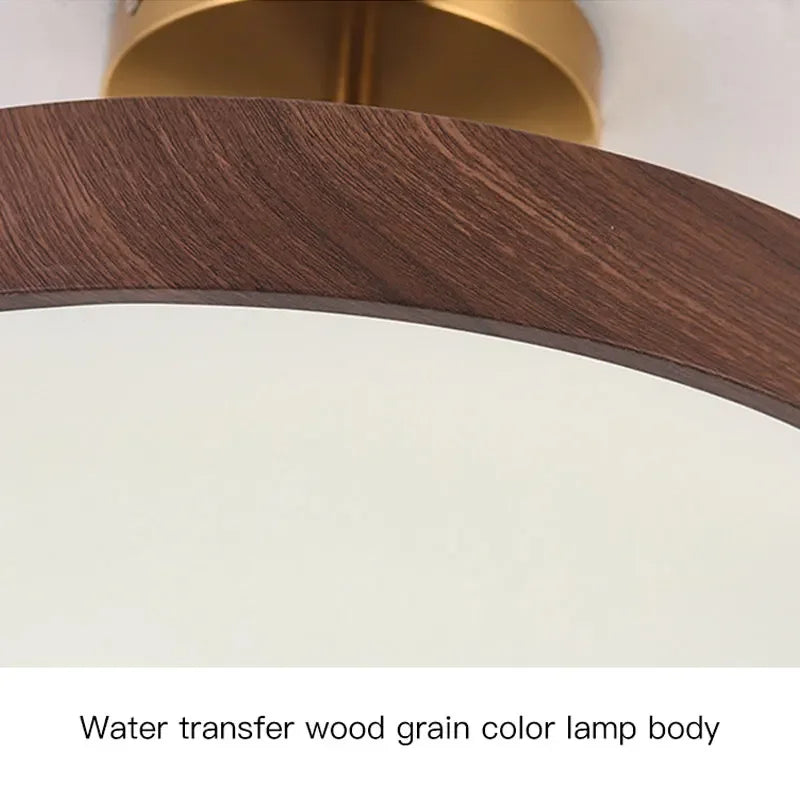 lampe moderne marron foncé doré ampoules led grain bois non visible
