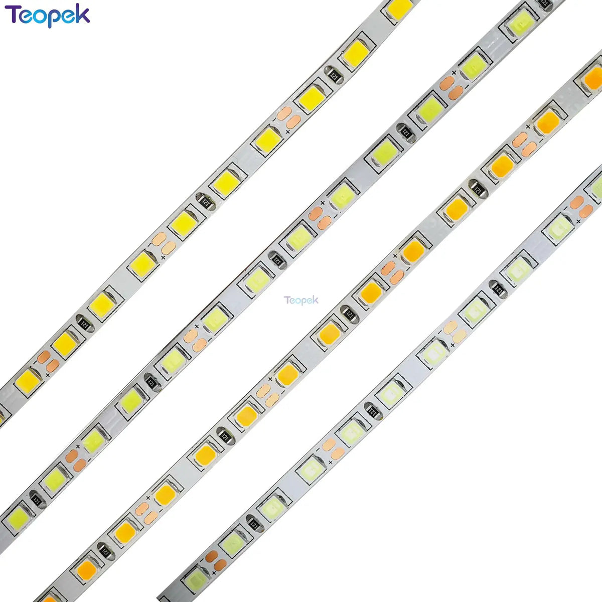 ruban led blanc jaune carrés lumineux moderne adhésif connecteurs électriques 120led/m 12v 50000h