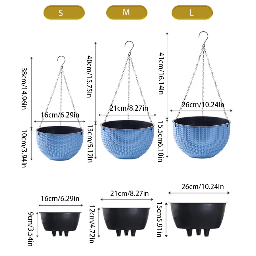 panier suspendu tissé moderne crochets métalliques drainage fleur pot intérieur extérieur