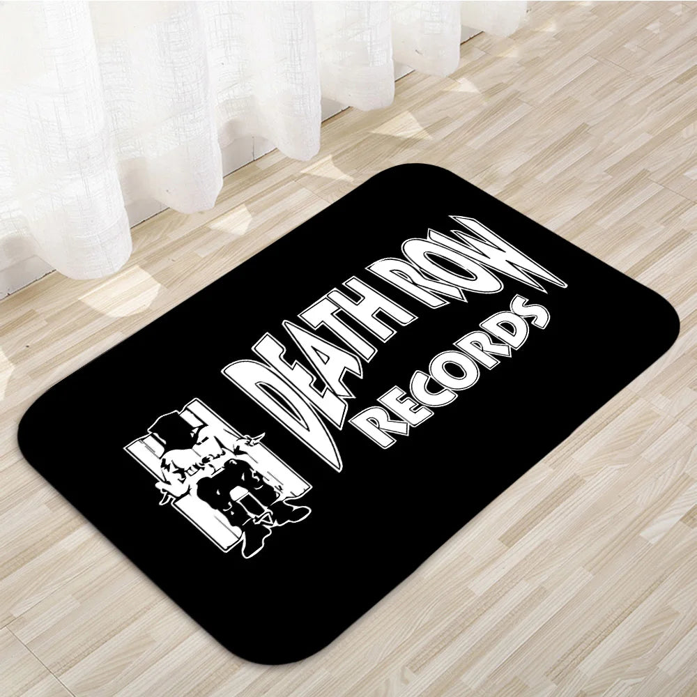 tapis noir rouge moderne logo death row records chaise motifs floraux tapisserie maison antidérapant