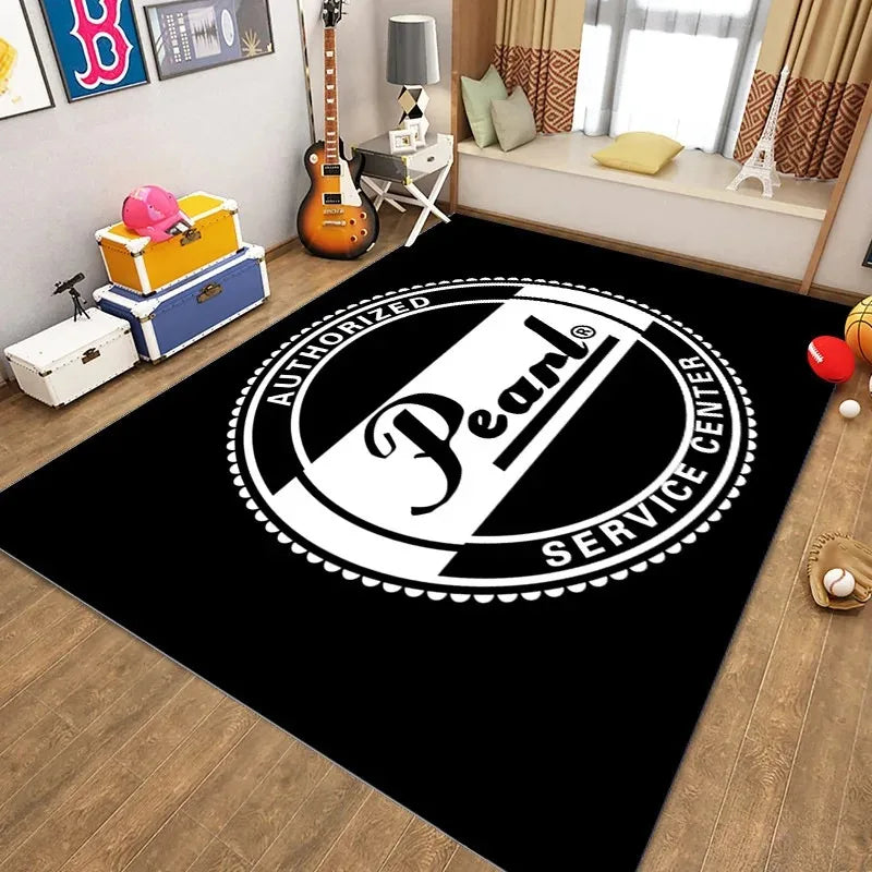 tapis batterie moderne antidérapant épais motif graphique rock studio musique salon maison