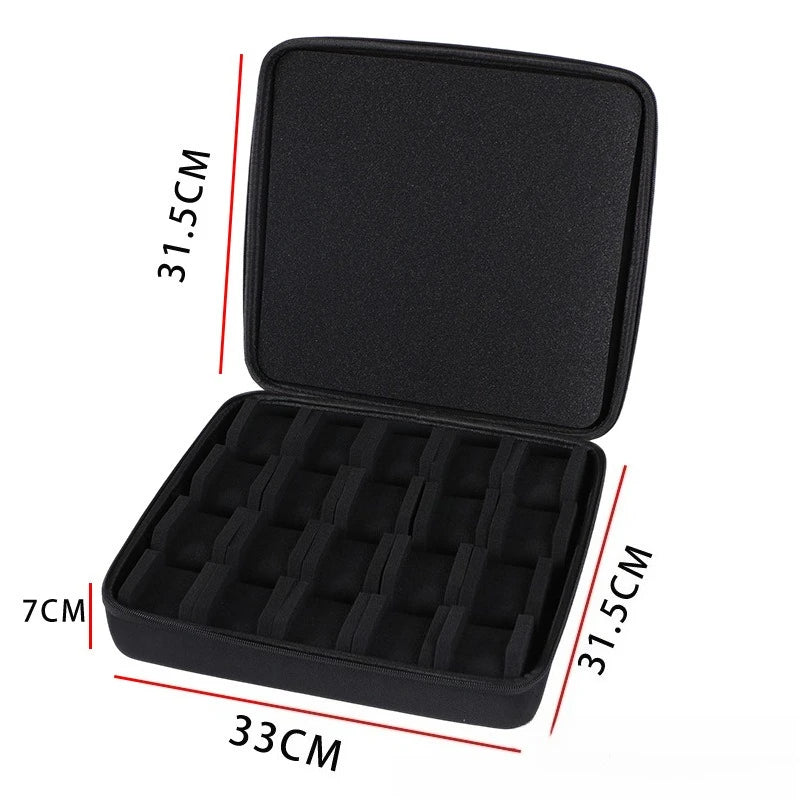boîte rangement montres portable oxford eva noir mousse texturée moderne 31.5x33x7