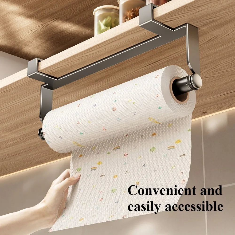 organisateur mural moderne porte rouleaux papier essuie tout blanc gris multifonction cuisine