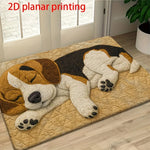 tapis 3d chien endormi moderne imperméable antidérapant polyester entrée sol chambre